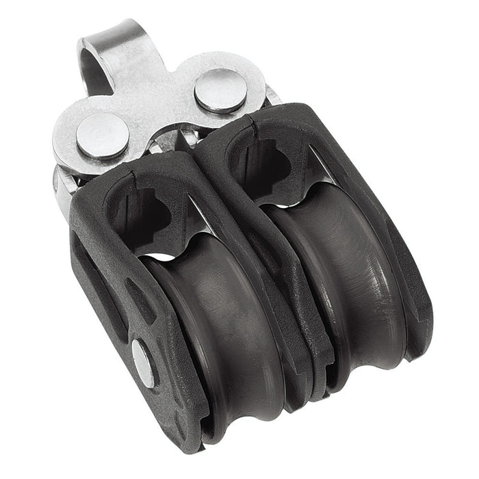 Bloque de polea con cojinetes lisos Barton Marine tamaño 0 de 20 mm con doble ojo fijo