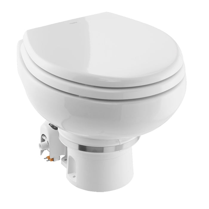 Inodoro eléctrico triturador Dometic MasterFlush 7120 blanco con base Orbit - Agua dulce - 24 V
