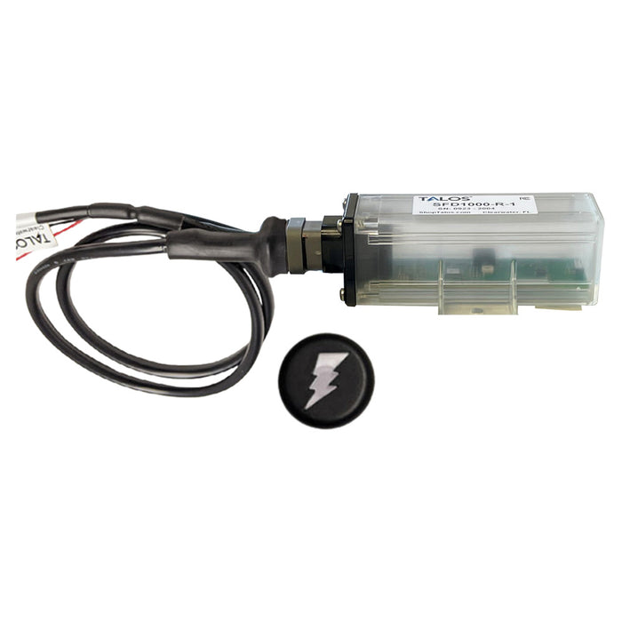 Sistema de detección de rayos con carcasa remota TALOS con cable de 3' - Indicador redondo negro con carcasa translúcida