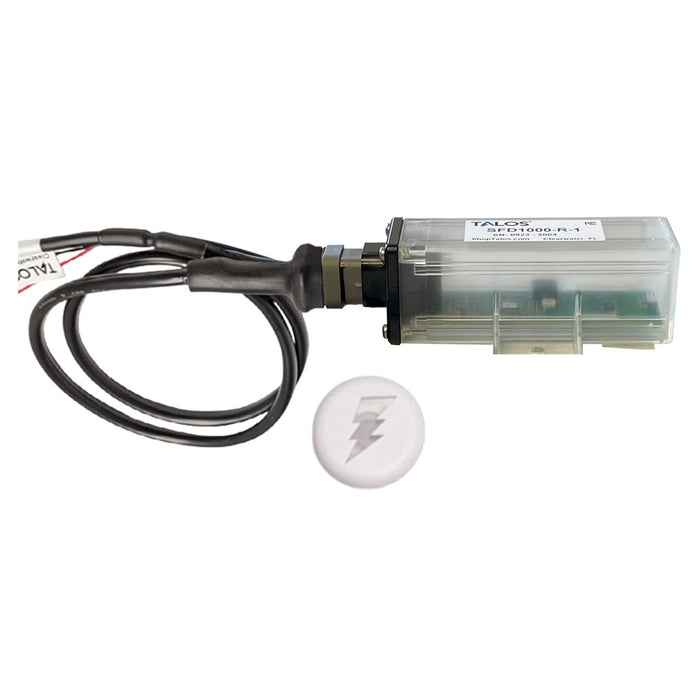 Sistema de detección de rayos con carcasa remota TALOS con cable de 3' - Indicador redondo blanco con carcasa translúcida