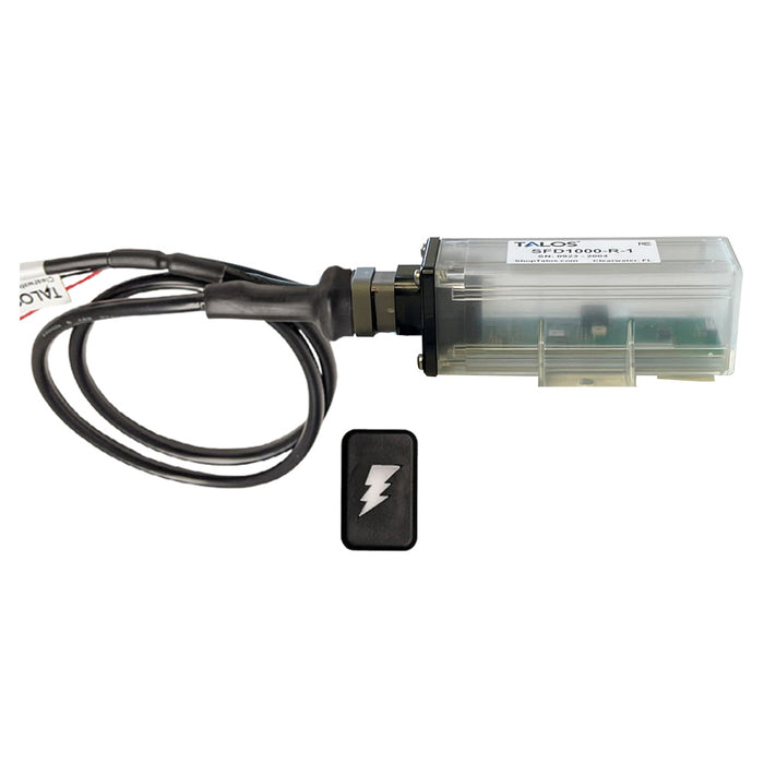 Sistema de detección de rayos con carcasa remota TALOS con cable de 3' - Indicador rectangular negro con carcasa translúcida