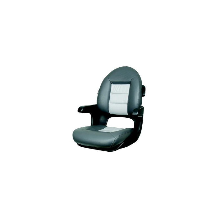Tempress 57017 Elite Helm High Back Seat, Black Shell, Charcoal/Grey Cushions
