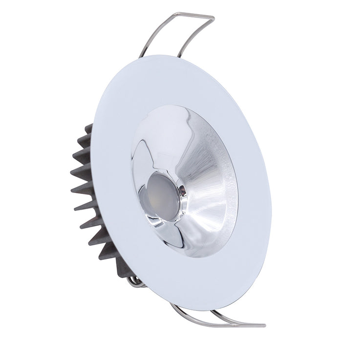 Lámpara LED empotrada Illusion de Lumitec - Blanca - Sin atenuación - Carcasa blanca - Reflector cromado