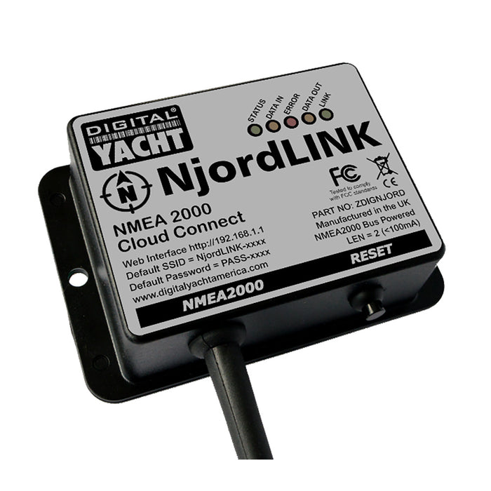 Puerta de enlace a la nube NMEA 2000 de NjordLINK para yates digitales