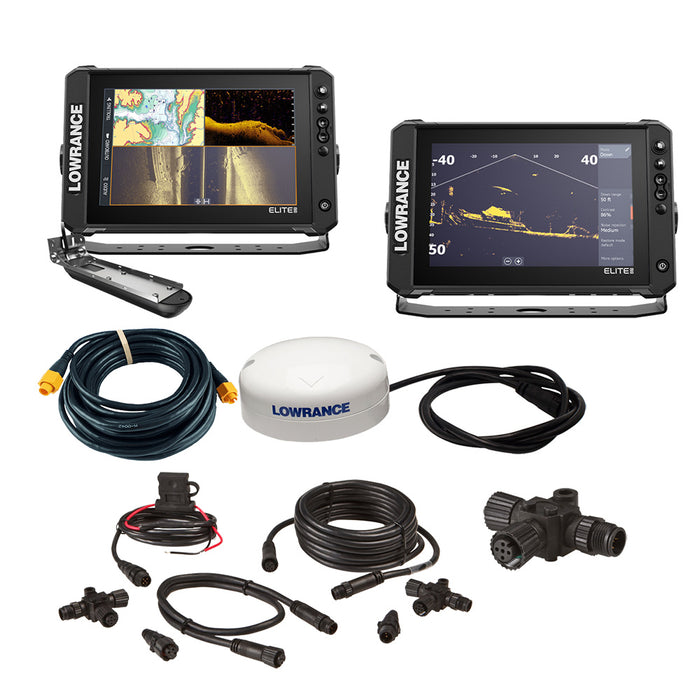 Lowrance Elite&trade; FS 10 BOAT in A BOX w/Active Imaging 3-in-1 - 2 Displays, TD, GPS Antenna, Starter Kit, 25' Ethernet Cable