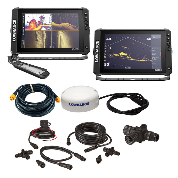 Lowrance Elite&trade; FS 12 BOAT in A BOX with Active Imaging 3-in-1 - 2 Displays, TD, GPS Antenna, Starter Kit, 25' Ethernet Cable