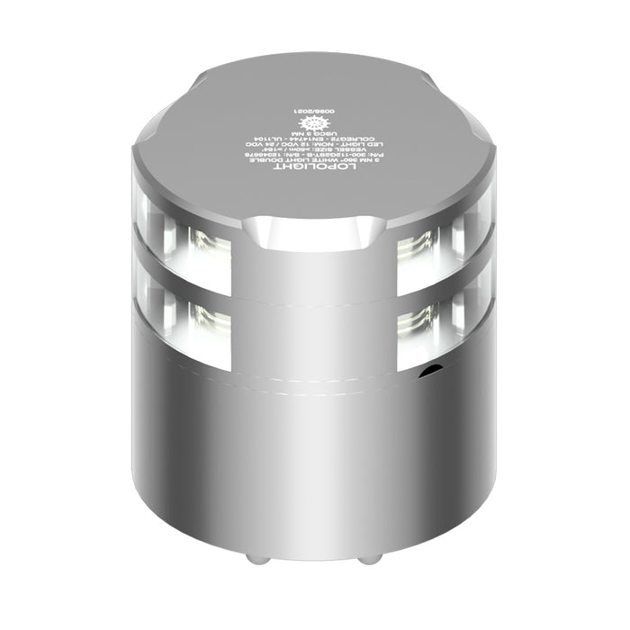 Lopolight 360&deg; Double-Stacked 3nm Masthead Light - Silver Anodized