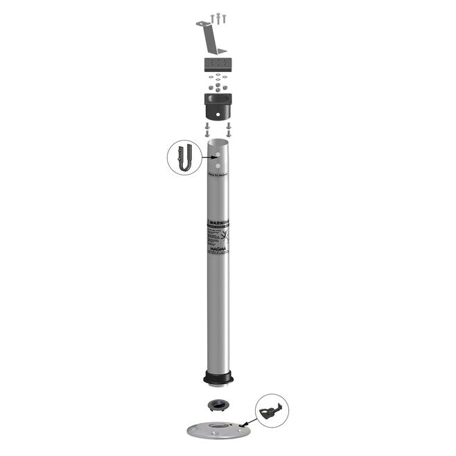 Magma A10-184 Double Locking "Stowable" Pedestal Mount for Use w/ Any Marine, Kettle Grill
