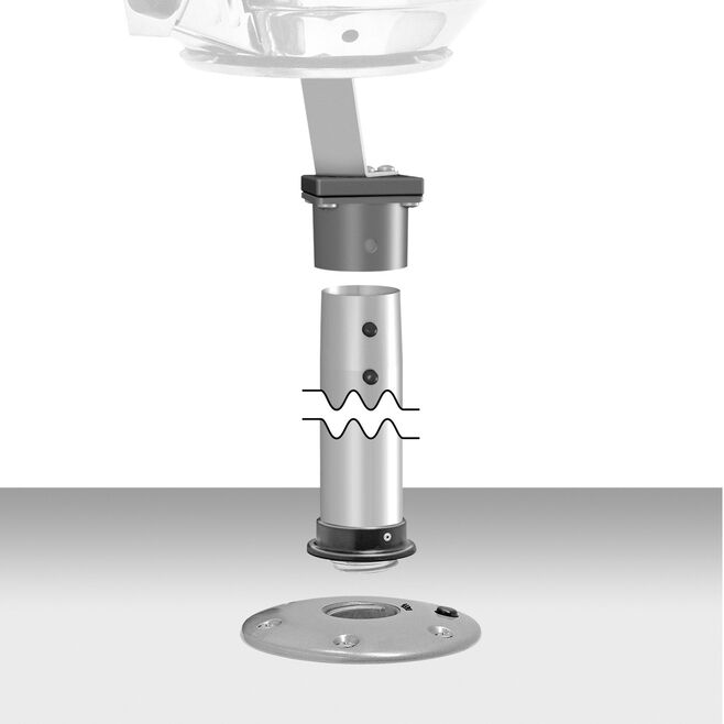 Magma A10-184 Double Locking "Stowable" Pedestal Mount for Use w/ Any Marine, Kettle Grill