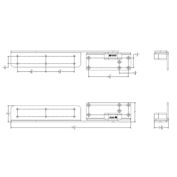 Taco Metals H25-0048 TACO Command Ratchet Hinge 18-1/2" 316 SS Polished w/Hard, Stop