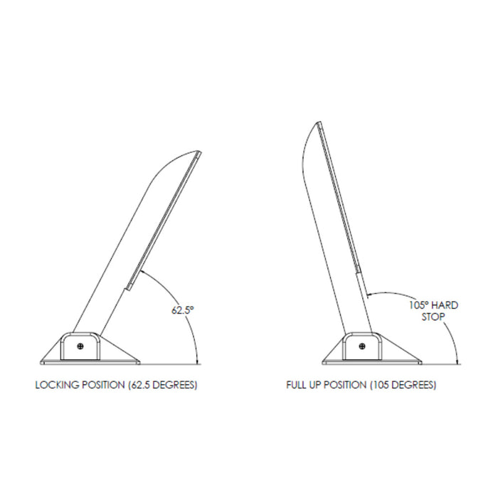 Taco Metals H25-0048 TACO Command Ratchet Hinge 18-1/2" 316 SS Polished w/Hard, Stop