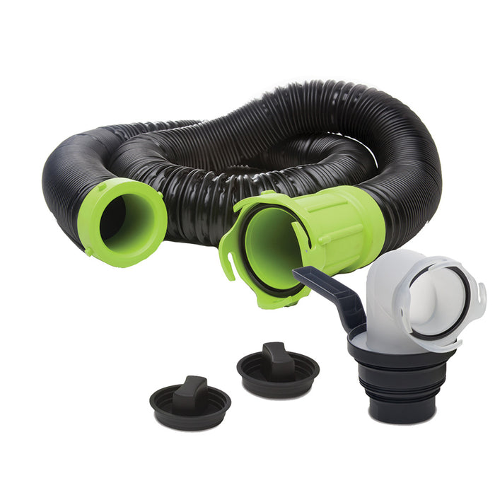 Thetford 17853 Titan Premium 15' Sewer Hose Kit w/Universal Bayonet Connection &, 5-in-1 Sewer Adapter w/Handle