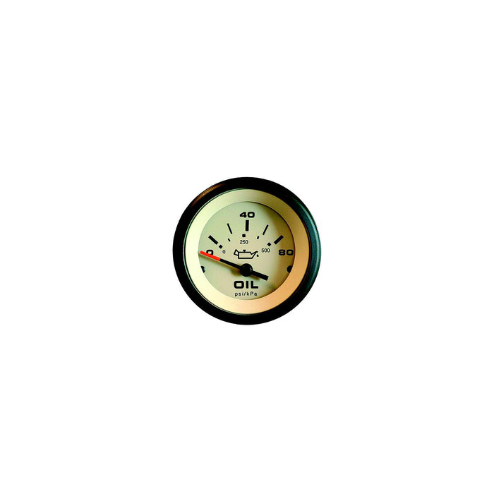 Sierra 59705P Sahara Series Oil Gauge, 2" Black & Tan, 0-80 PSI Dial, Requires "C" Sender Code