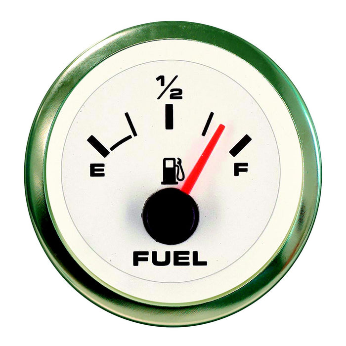 Sierra 62551P White Premier Pro Series 2" SS Fuel Gauge & Requires "F" Sender, Code