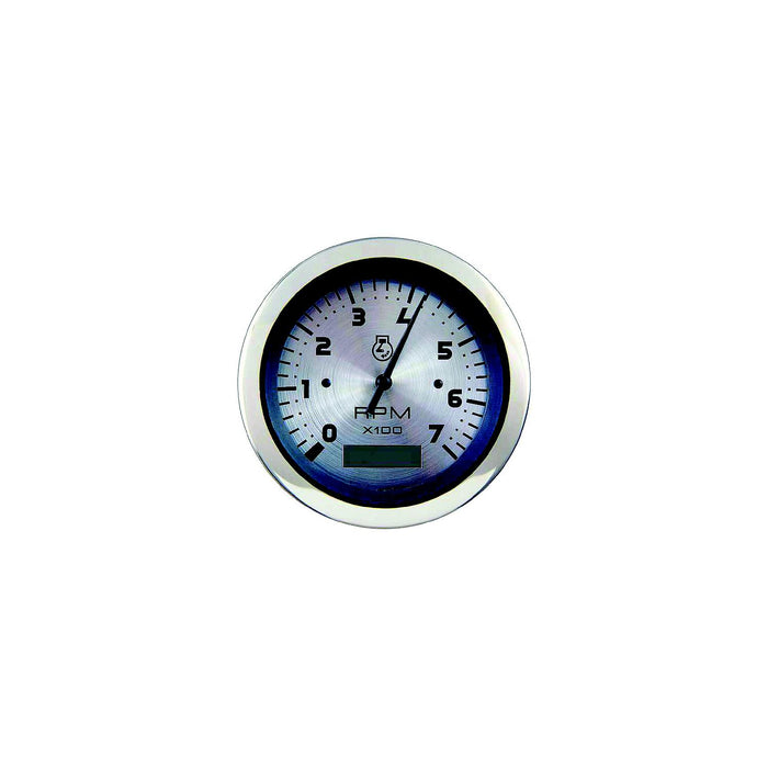 Sierra 63474P Sterling Series 3" Electric Tachometer & Hourmeter, 0-7,000 RPM Dial Range, SS, Outboard & 4 Stroke Gas, Alt/Coil Sender