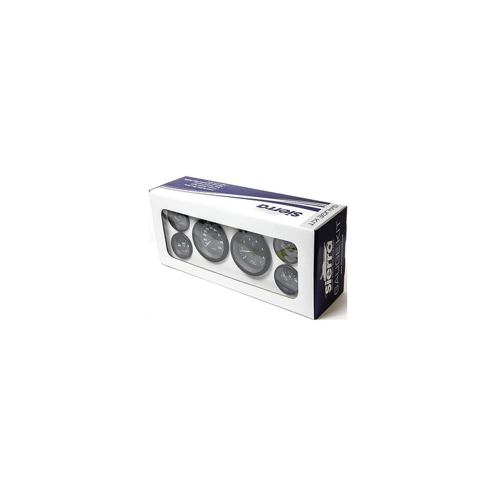 Sierra 68413P Eclipse Series Black 6-Gauge Set, For Inboard/Sterndrive, Tach/Speedo/Volt/Fuel/Temp/Oil