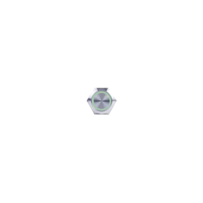 Sierra AV10030G Push-Button Switch, Off/(On), Green Halo LED