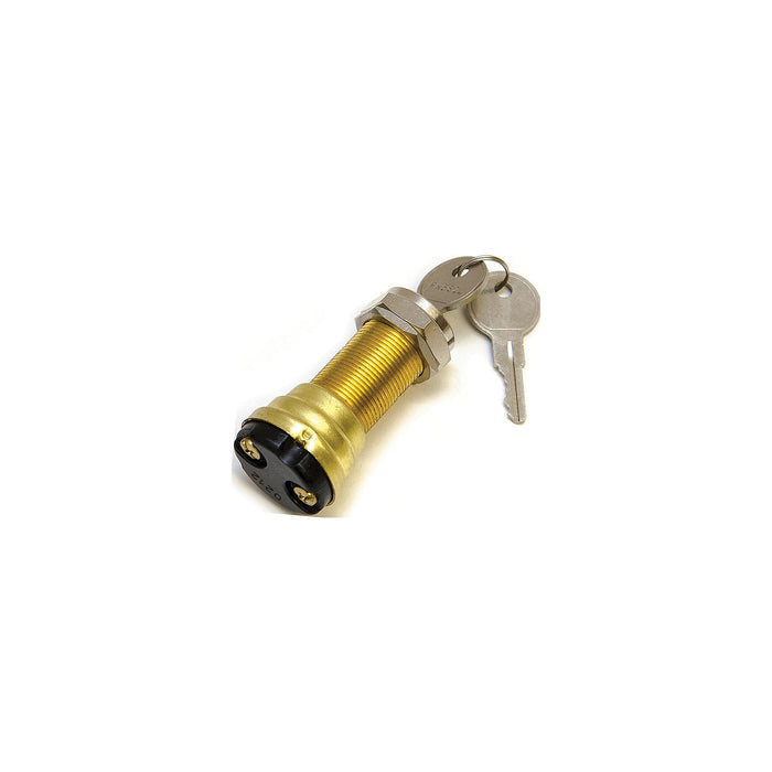Sierra MP39820-1 Conventional 2 Position 1 1/8" Brass 2 Screw Terminal 12V 15, Amp Ignition Starter Switch