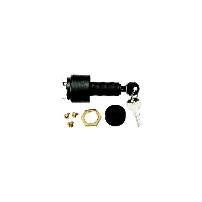 Sierra MP39200 Conventional 3 Position 1 1/8" Polyester 3 Screw Terminal 12V 15, Amp Ignition Starter Switch