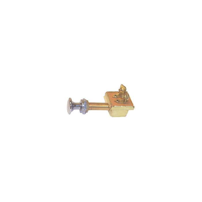 Sierra MP39380 Waterproof Off/On 2 Screw Terminal SPST Push-Pull Switch, Chrome & Brass Knob