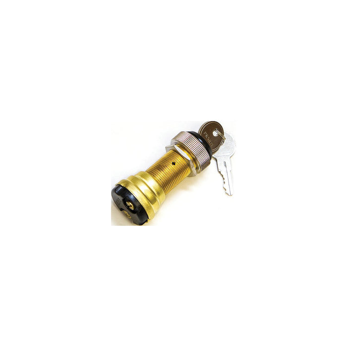 Sierra MP39820-1 Conventional 2 Position 1 1/8" Brass 2 Screw Terminal 12V 15, Amp Ignition Starter Switch