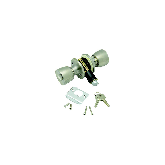 AP Products 013-220-SS Knob Entrance Lock Set, Stainless Steel