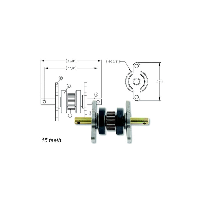 AP Products 014-281331 2 X 2 Gear Pack Without Roll Pins Assembly (15 Teeth)