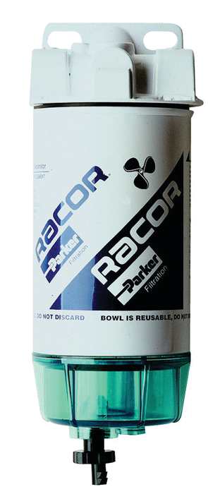 Racor 660R-RAC-01 10 Micron Gas Spin-On Fuel/Water Seperator w/ Clear Bowl for, Outboards