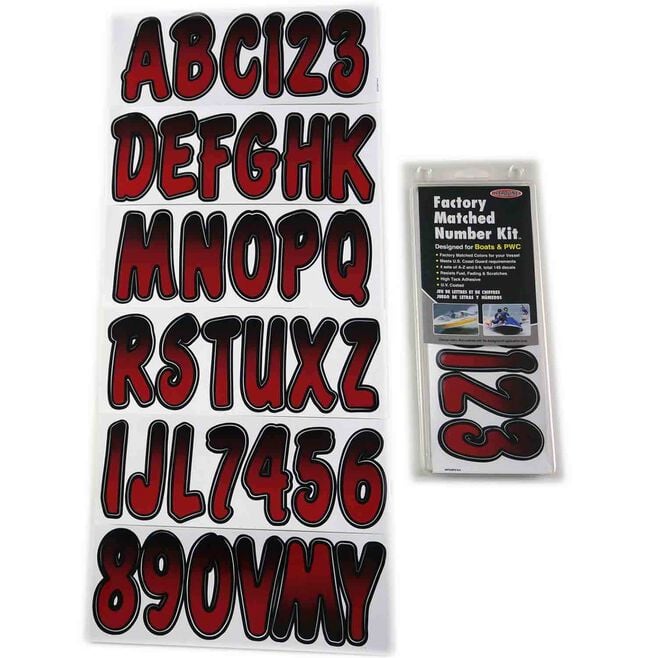 Hardline RUBKG200 Series 200 Registration Kit, Cursive, Royal Blue/Black Gradation, 4 Sets of 3" A-Z, 0-9