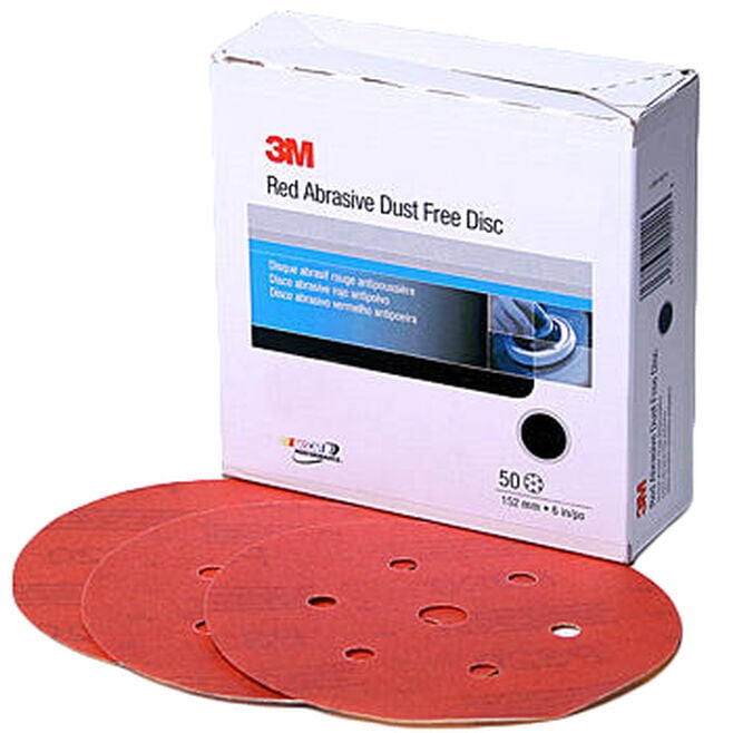 3M 1143 6" Red Abrasive Hookit Disc D/F, P180 (50)