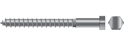 Seachoice SC1285 Lag Screw, 3/8 x 6"