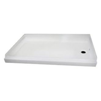 Specialty Recreation SP2436WR Right Drain Shower Base, 24" x 36", White