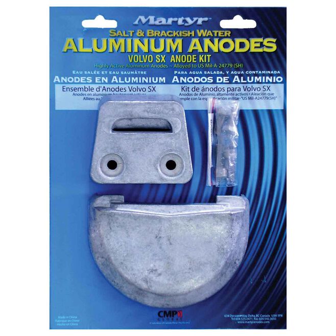 Martyr CMSXKITA Anode Kit, For Volvo Penta SX Engine (Contains 1-3855411, 1-3854130, Hardware)