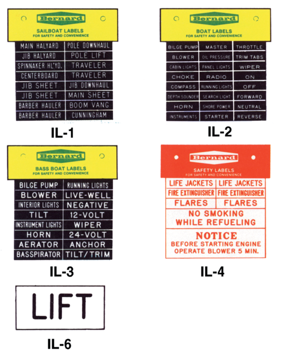 Bernard Engraving IL-07 Set of 4 "Sling" Labels