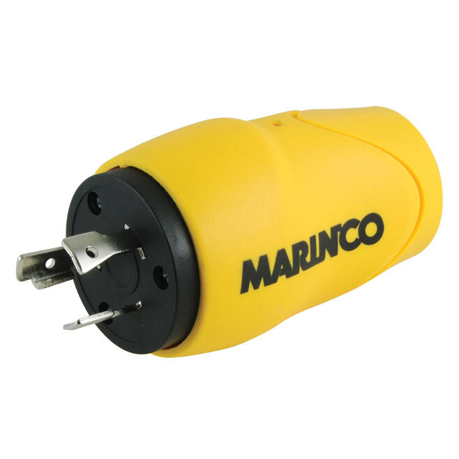 Marinco S20-15 Straight Adapter (20A Male to 15/20A Fem), 20A 125V Locking to 15 or 20A 125V Straight Blade