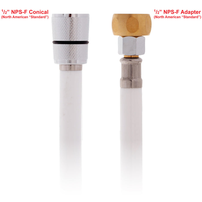 Ambassador Marine 130-0032-WH-R Hose- 6' Rubber (PVC) (1/2" NPS-F + 1/2" NPS-F Adapter) (White)