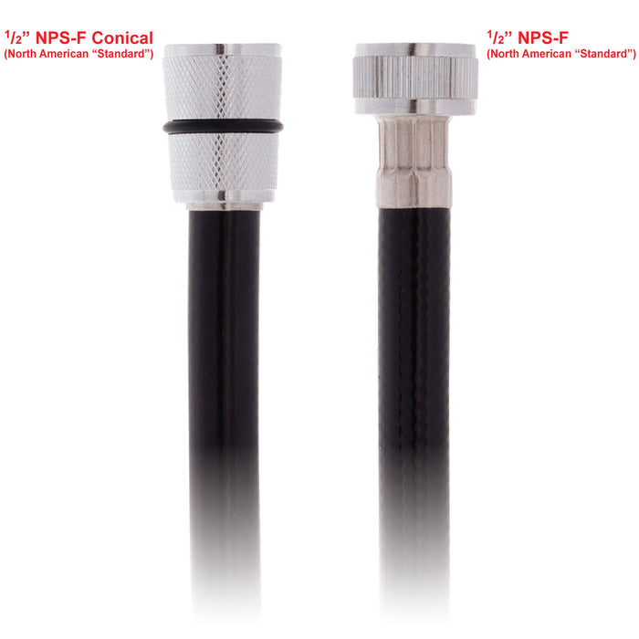 Ambassador Marine 130-0033-KP-R Hose- 6' Rubber (PVC) (1/2" NPS-F + 1/2" NPS-F) (Black)
