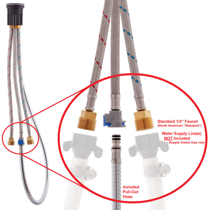 Ambassador Marine 132-1003-NP Nautilus- Pull-Out Galley Faucet (Brushed Nickel)