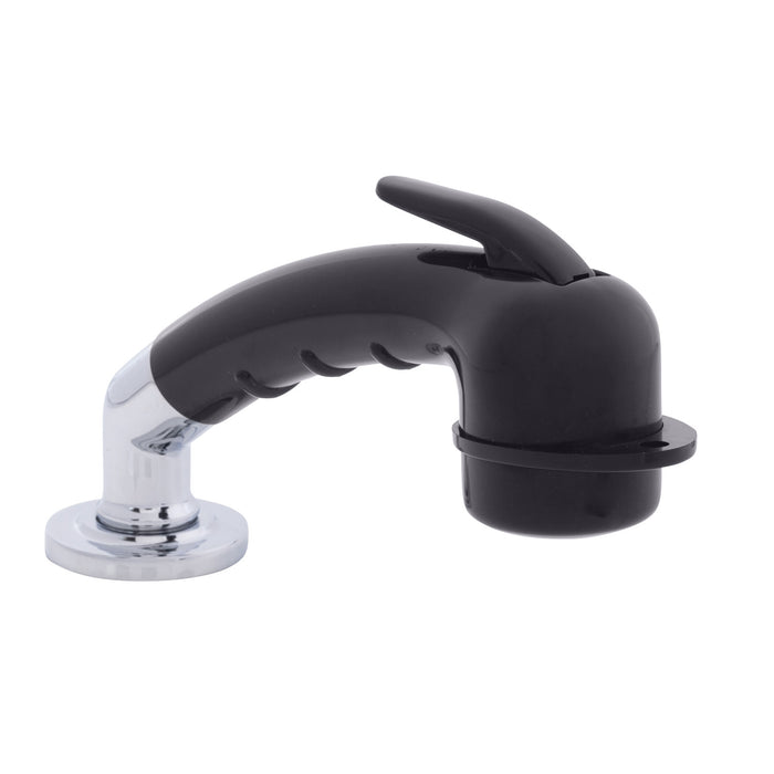 Ambassador Marine 134-0009-KP-R Deck-Mount Sprayer- Small Black Sprayer w/Elbow, 6' Black Rubber Hose, Ultra-Low Profile Holder