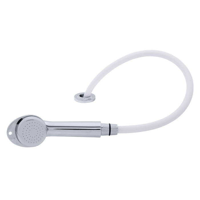 Ambassador Marine 134-0010-CW Deck-Mount Sprayer- Large Chrome Sprayer, 6' White Rubber Hose, Ultra-Low Profile Holder