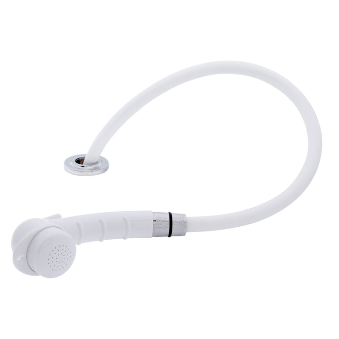 Ambassador Marine 134-0021-AW-R Deck-Mount Sprayer- Small Arctic White Sprayer, 10' White Rubber Hose, Low Profile Holder