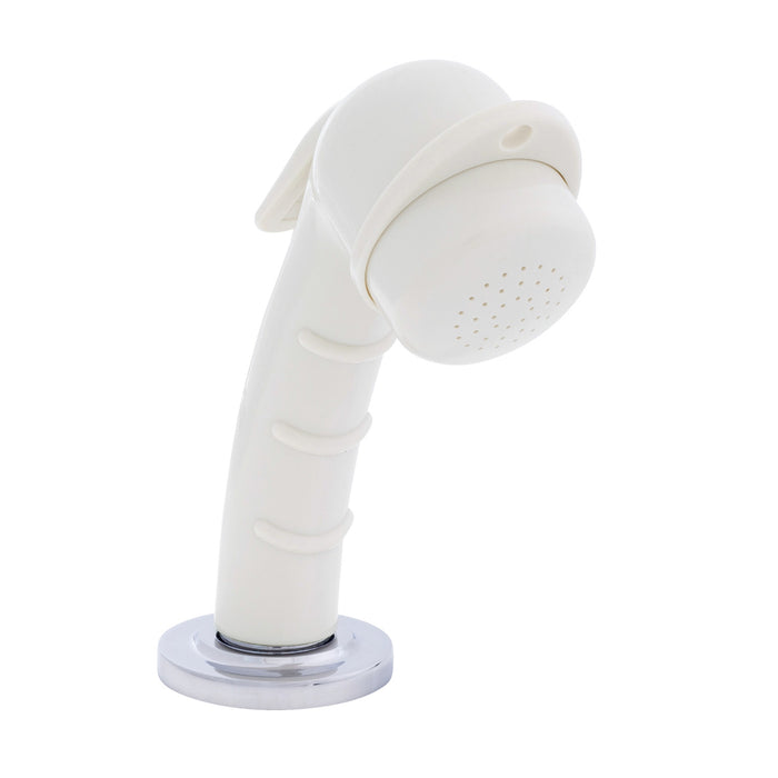 Ambassador Marine 134-0021-WH-R Deck-Mount Sprayer- Small Warm White Sprayer, 10' White Rubber Hose, Low Profile Holder