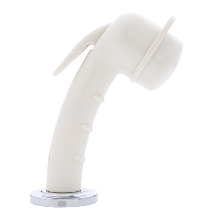 Ambassador Marine 134-0021-WH-R Deck-Mount Sprayer- Small Warm White Sprayer, 10' White Rubber Hose, Low Profile Holder