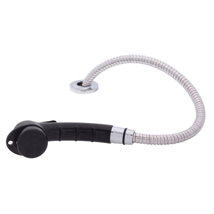 Ambassador Marine 134-0023-KP-R Deck-Mount Sprayer- Small Black Sprayer, 6' Stainless Steel Hose, Low Profile Holder