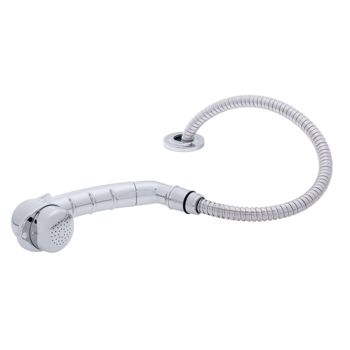 Ambassador Marine 134-0031-CP-R Deck-Mount Sprayer- Small Chrome Sprayer w/Elbow, 6' Stainless Steel Hose, Low Profile Holder