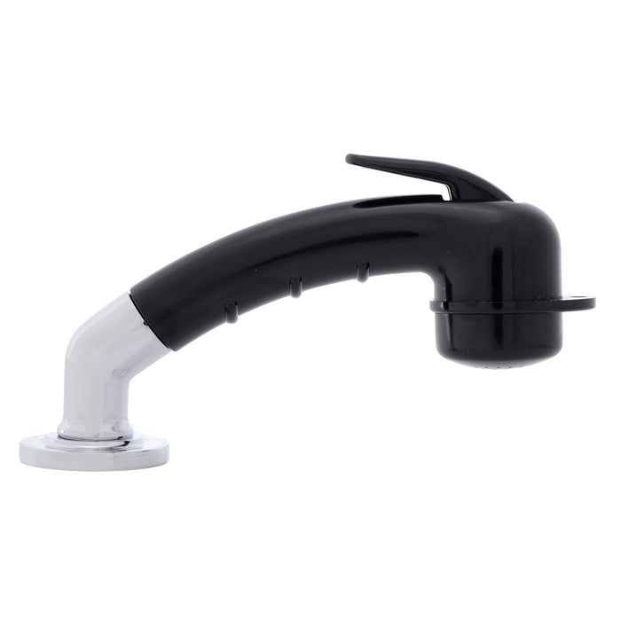 Ambassador Marine 134-0031-KP-R Deck-Mount Sprayer- Small Black Sprayer w/Elbow, 6' Stainless Steel Hose, Low Profile Holder