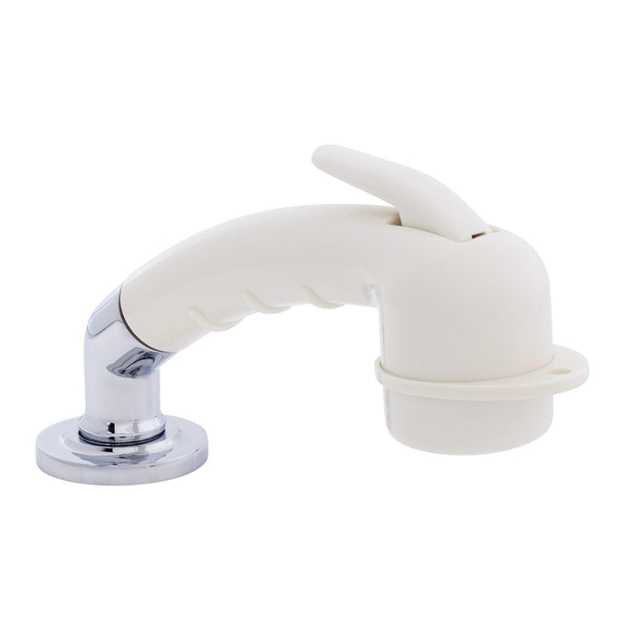 Ambassador Marine 134-0031-WH-R Deck-Mount Sprayer- Small Warm White Sprayer w/Elbow, 6' Stainless Steel Hose, Low Profile Holder