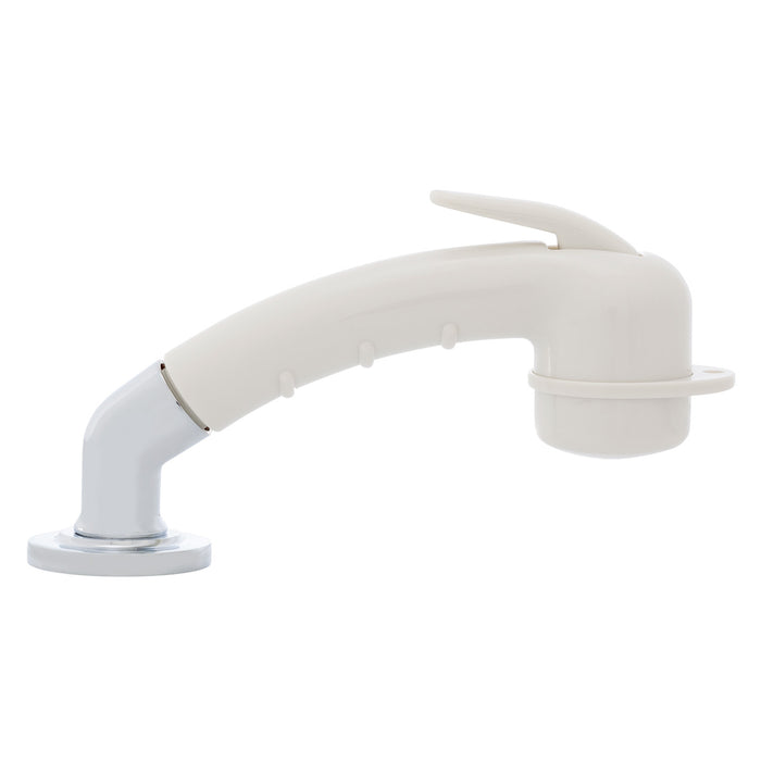 Ambassador Marine 134-0031-WH-R Deck-Mount Sprayer- Small Warm White Sprayer w/Elbow, 6' Stainless Steel Hose, Low Profile Holder