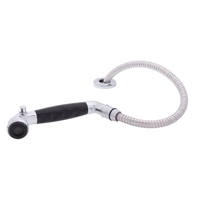 Ambassador Marine 134-0034-KP-R Deck-Mount Sprayer- Classic Black Sprayer, 6' Stainless Steel Hose, Low Profile Holder
