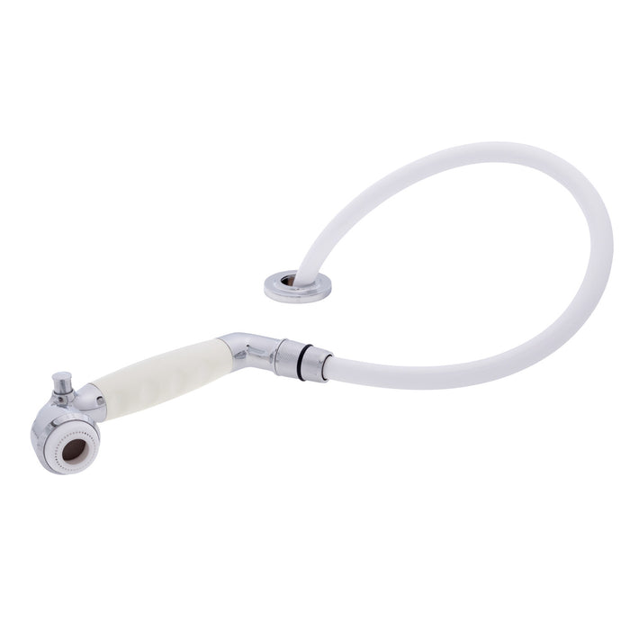 Ambassador Marine 134-0035-WH-R Deck-Mount Sprayer- Classic Warm White Sprayer, 10' White Rubber Hose, Low Profile Holder